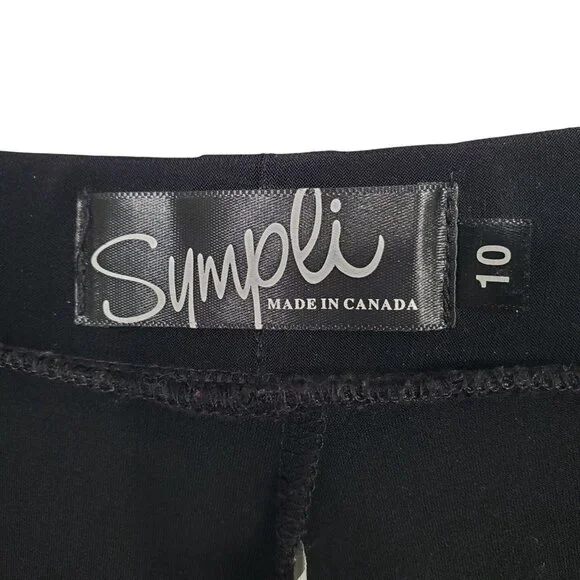 Sympli Women 10 Pants Pull On Straight Stretch Fabric Relaxed Fit Cuffed Pockets - Picture 5 of 11